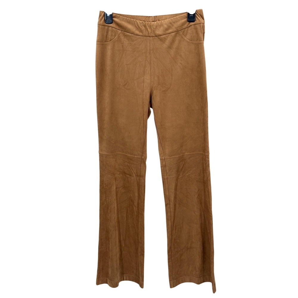 Soft Surroundings Pants Womens XS‎ Tan Camel Faux Suede Pull On Bootcut Stretch